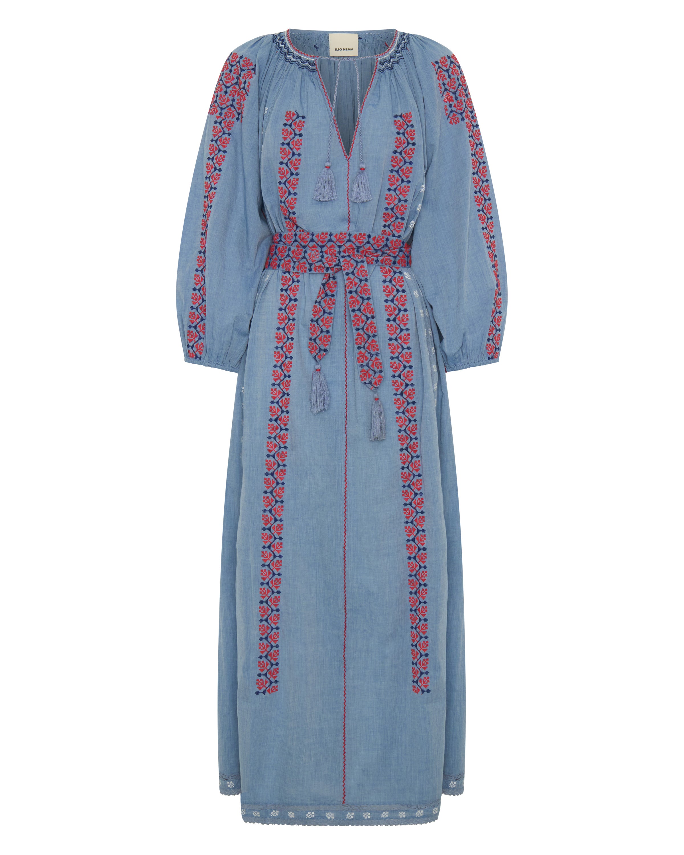 ILIO NEMA Parnassus Blue Chambray Caftan GHOST