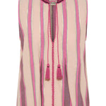 ILIO NEMA Tzimi Pink Mykonos Stripe Top GHOST