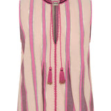 ILIO NEMA Tzimi Pink Mykonos Stripe Top GHOST