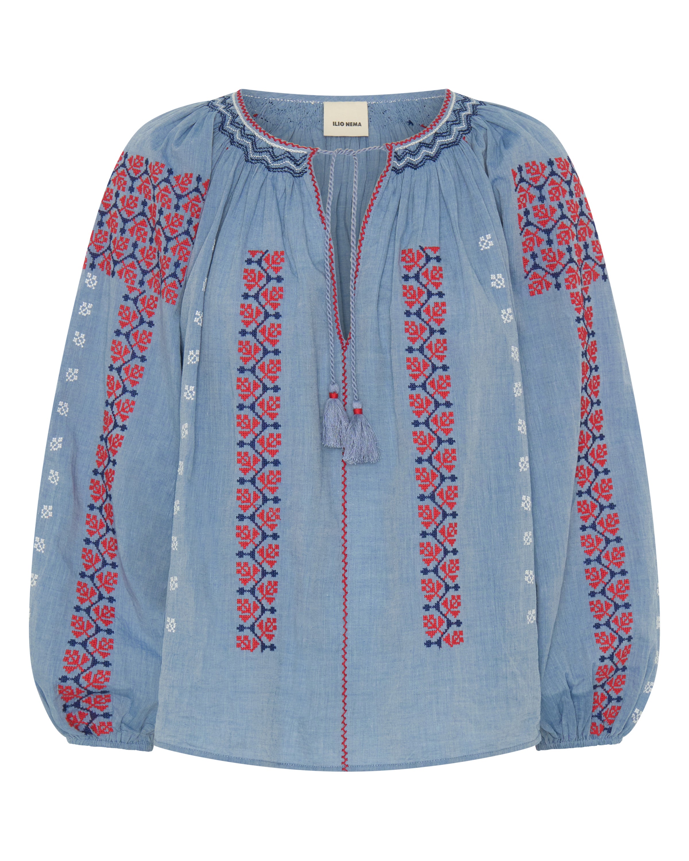 ILIO NEMA Helle Blue Chambray Blouse