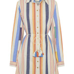 ILIO NEMA Arion Blue Broken Stripe Shirtdress GHOST
