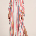 ILIO NEMA Pollux Pink Bazaar Stripe Maxi Caftan Dress
