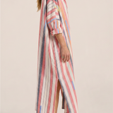 ILIO NEMA Pollux Pink Bazaar Stripe Maxi Caftan Dress