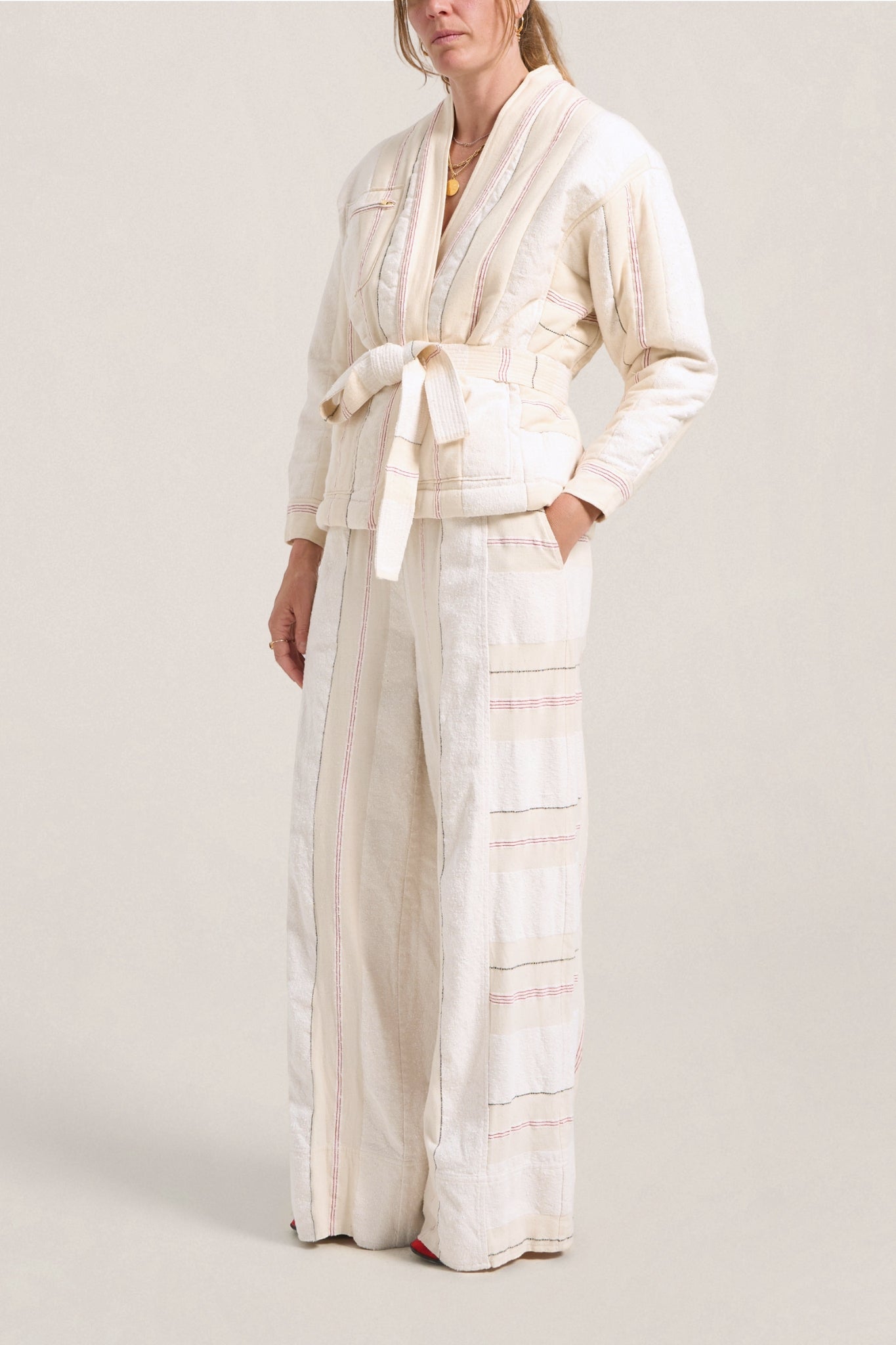 ILIO NEMA Astrea Cream Moroccan Boucle Pants