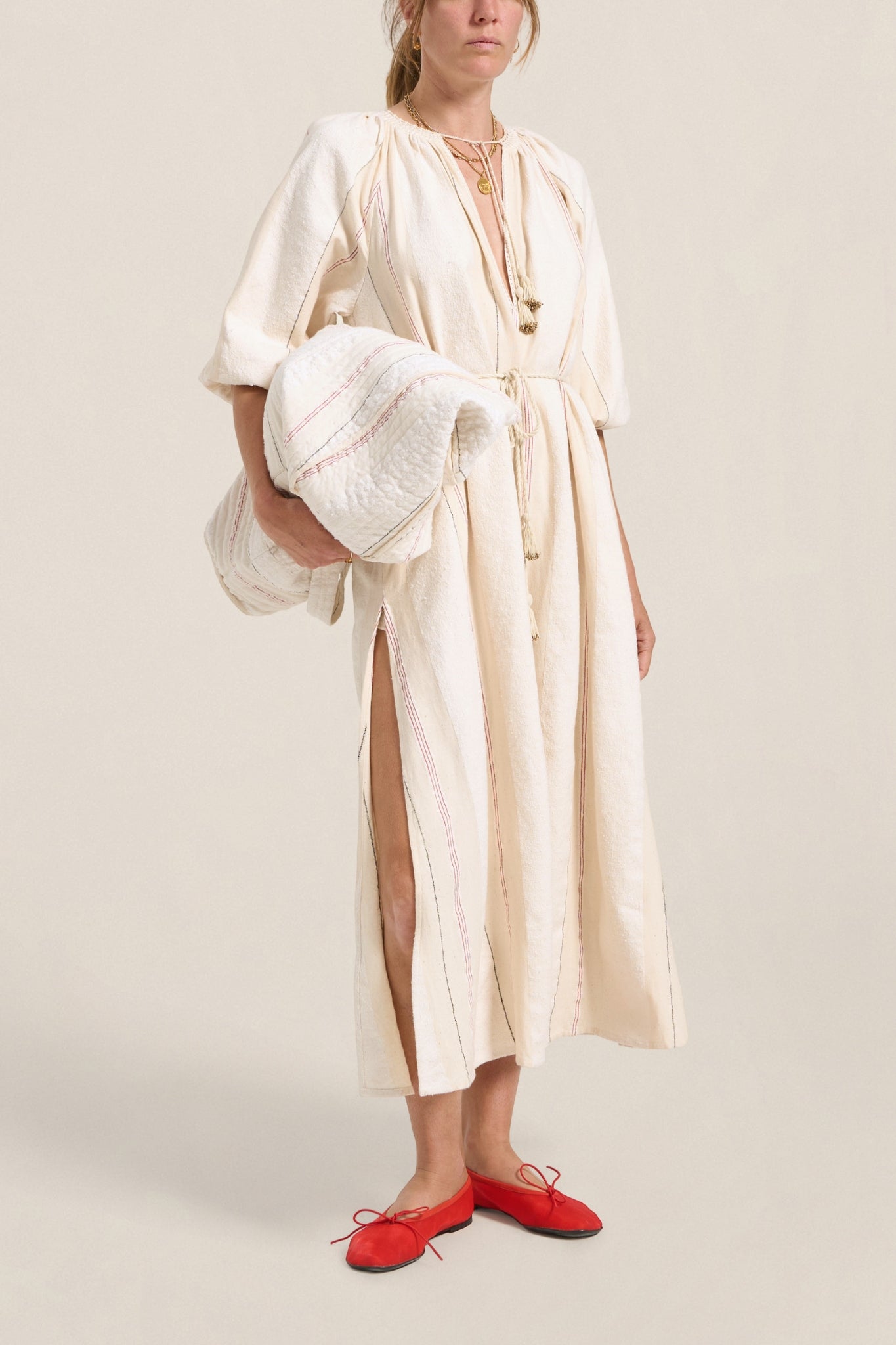 ILIO NEMA Priam Cream Moroccan Boucle Caftan