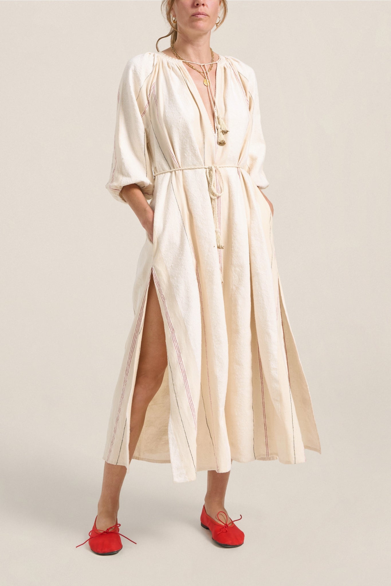 ILIO NEMA Priam Cream Moroccan Boucle Caftan
