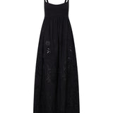 Raven Black Eyelet Linen Dress