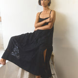 Raven Black Eyelet Linen Dress