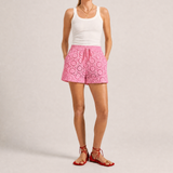 Talus Red & Pink Eyelet Shorts