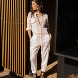 Hephaestus Cream Boucle Stripe Boilersuit